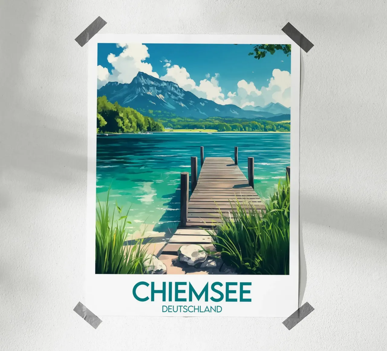 Affiche chiemsee poster con telaio in alluminio da Frame the World