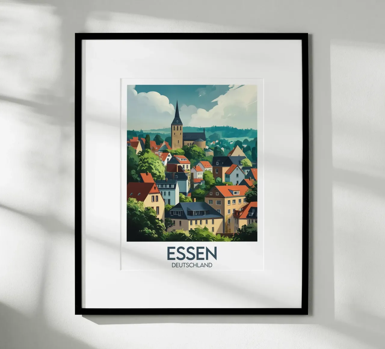 Affiche essen poster con telaio in legno da Frame the World