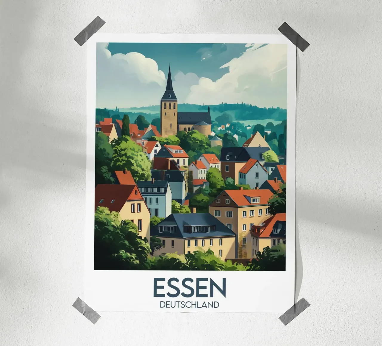 Affiche essen poster con telaio in legno da Frame the World