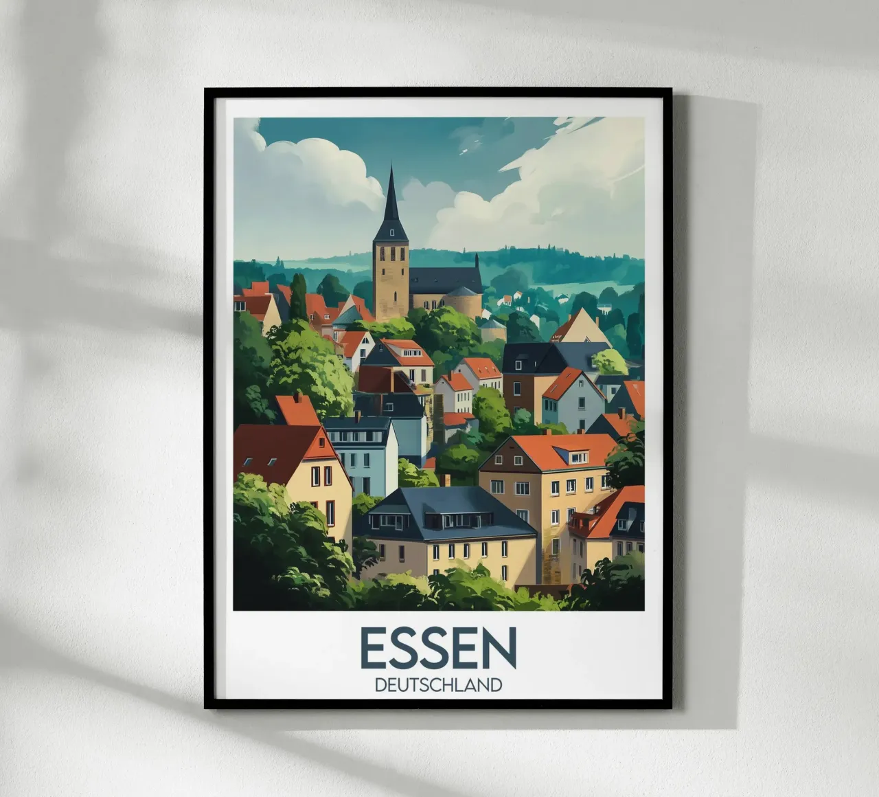 Affiche essen poster con telaio in legno da Frame the World