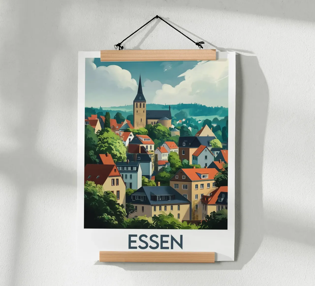 Affiche essen poster con telaio in legno da Frame the World
