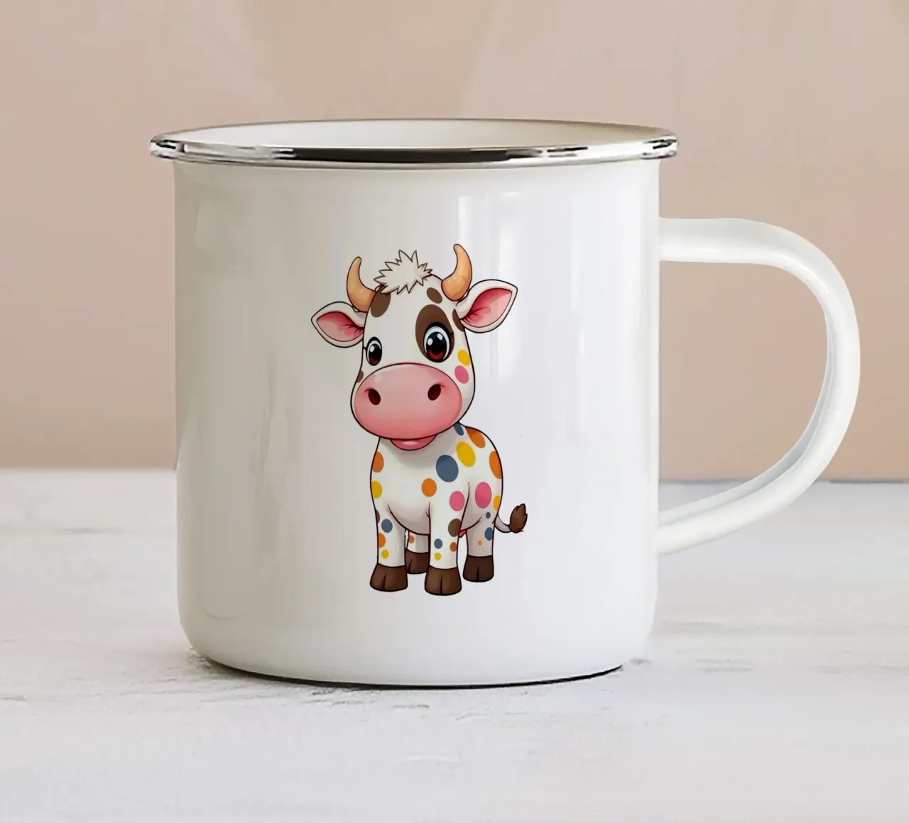 Kuh_2a tazza in smalto da Tierisch bunt by LK
