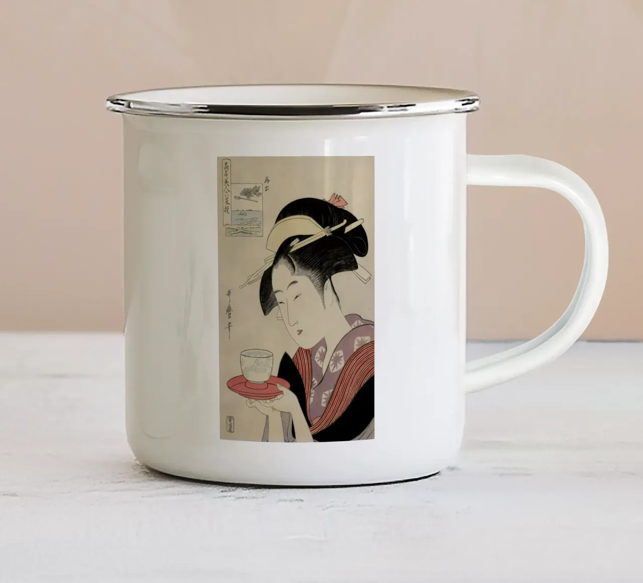 Geisha taza de esmalte de Flora & Fauna