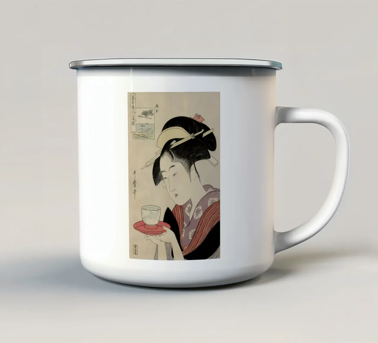 Geisha taza de esmalte de Flora & Fauna