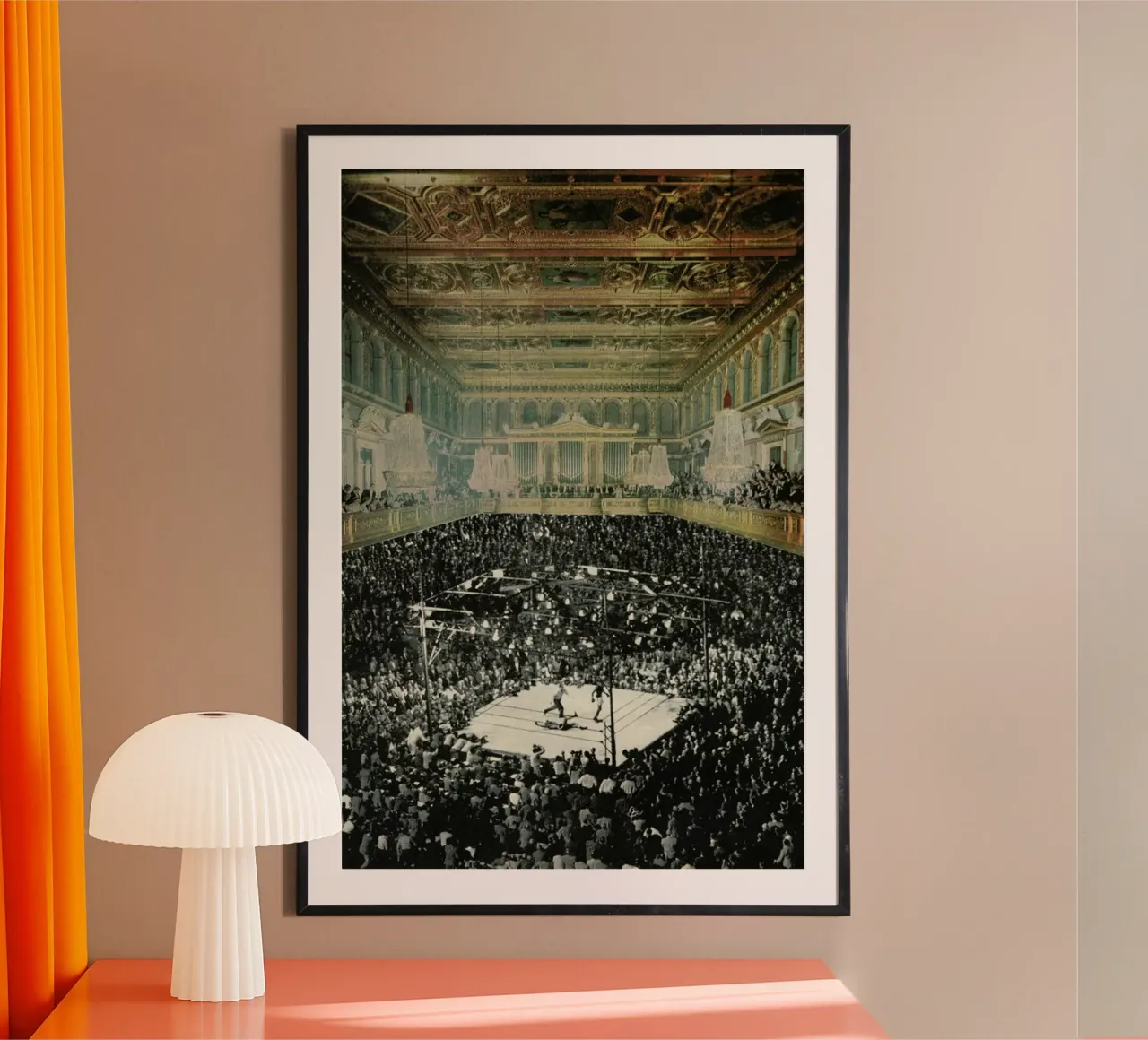 boxing in vienna poster con telaio in legno da Sammy Slabbinck
