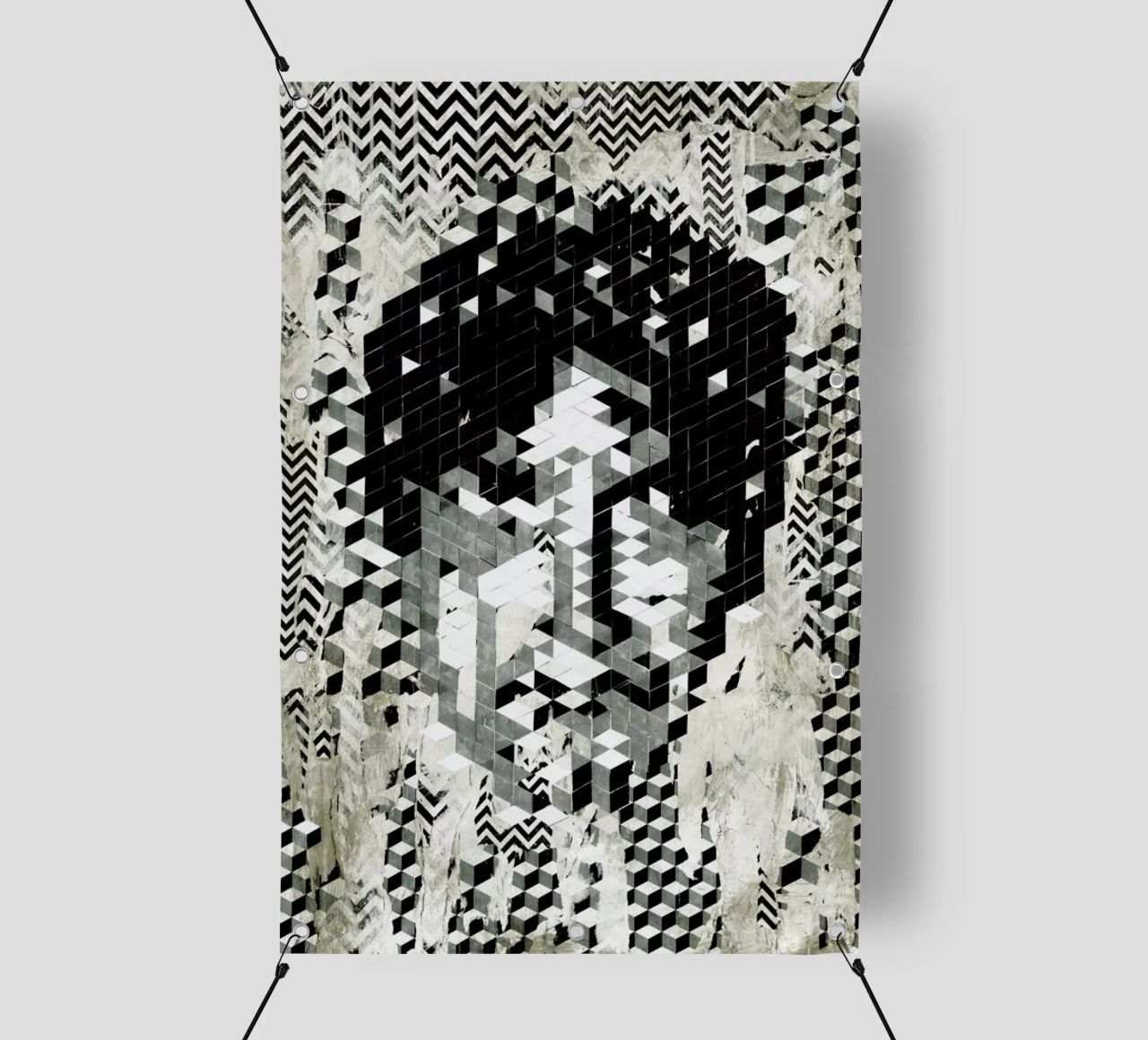 Cube Head telo in pvc da Famous When Dead