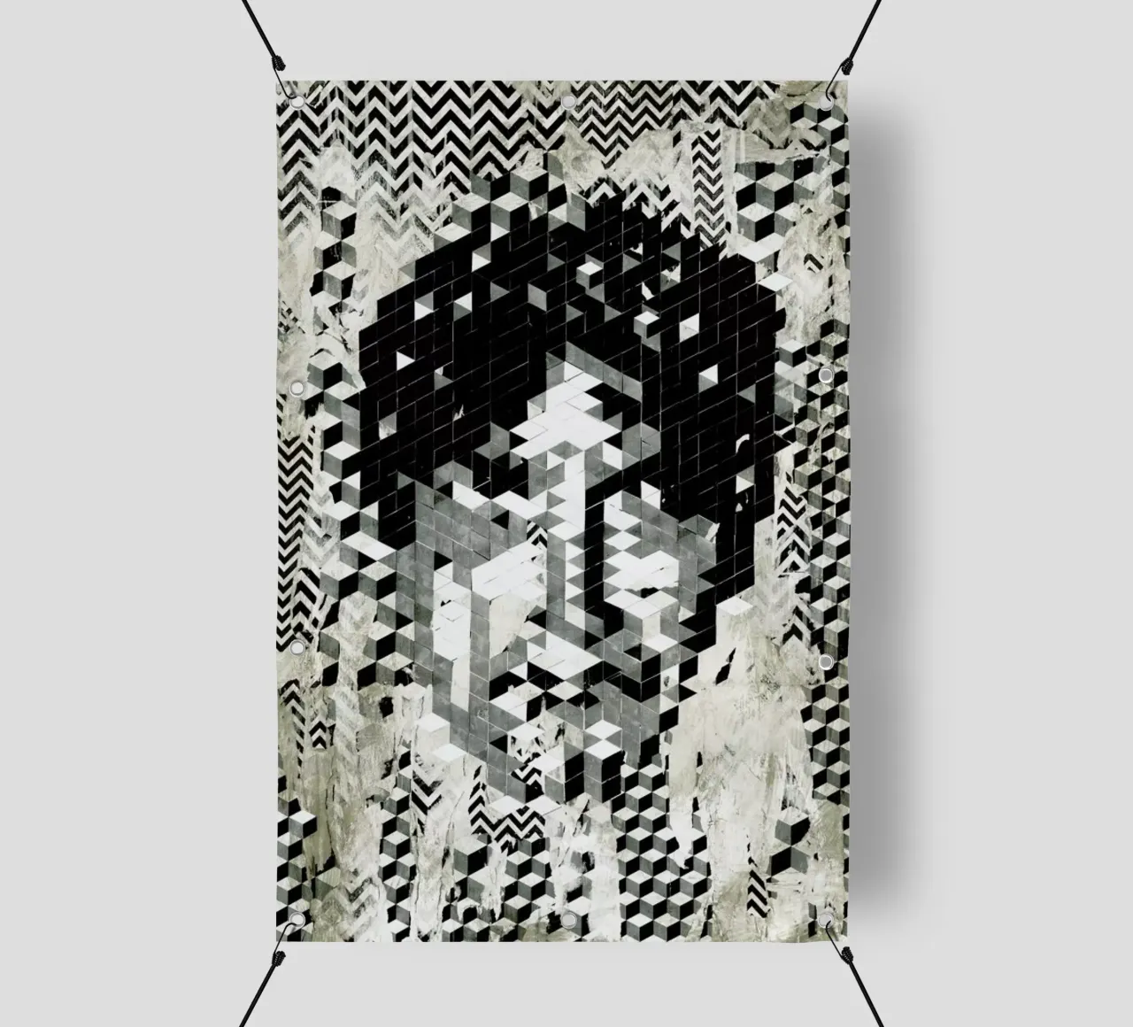 Cube Head telo in pvc da Famous When Dead