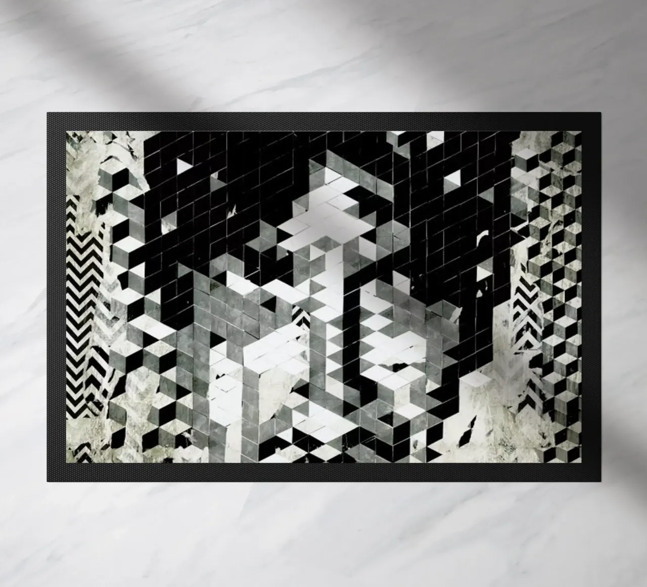 Cube Head Fußmatte von Famous When Dead
