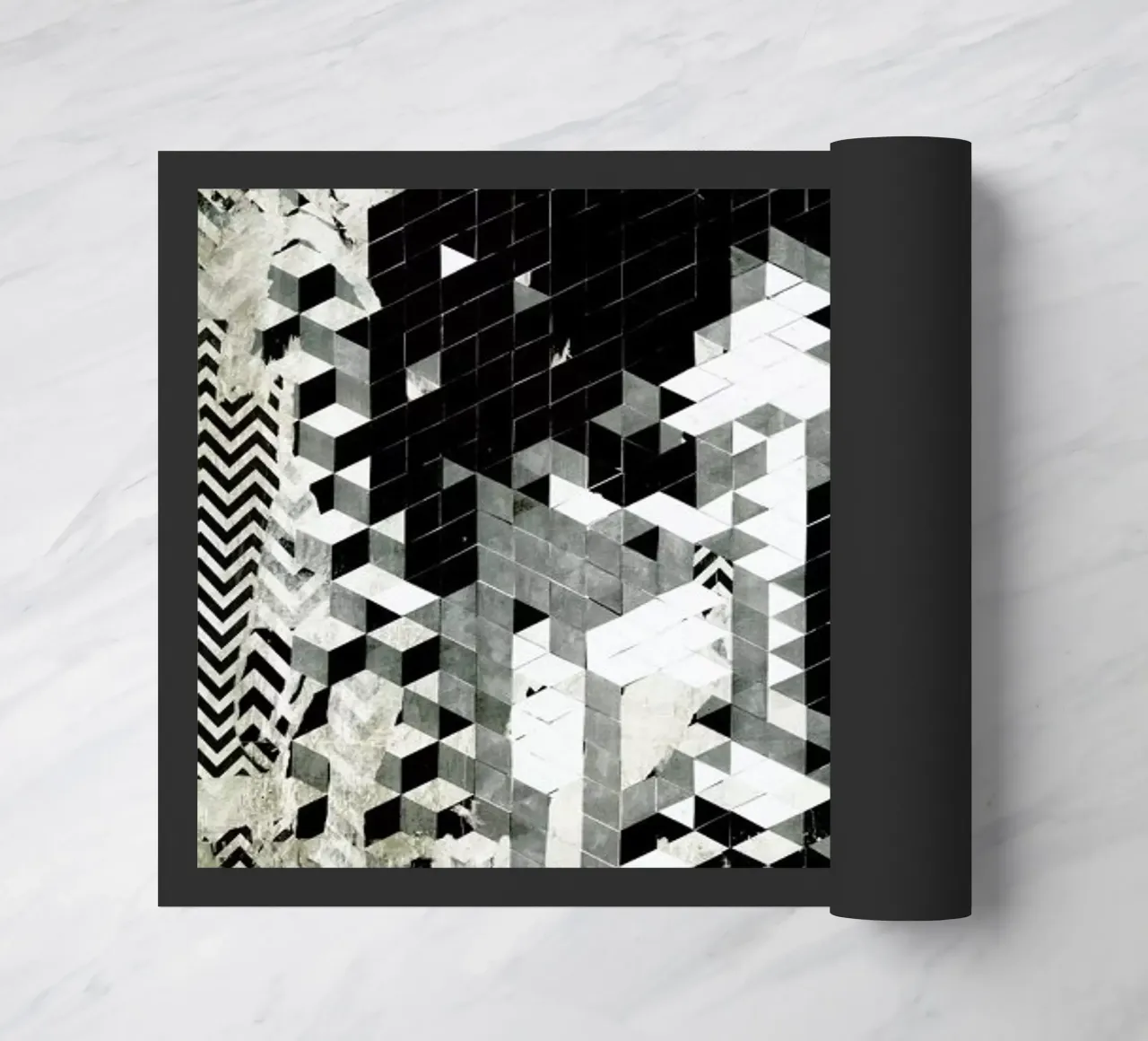Cube Head Fußmatte von Famous When Dead