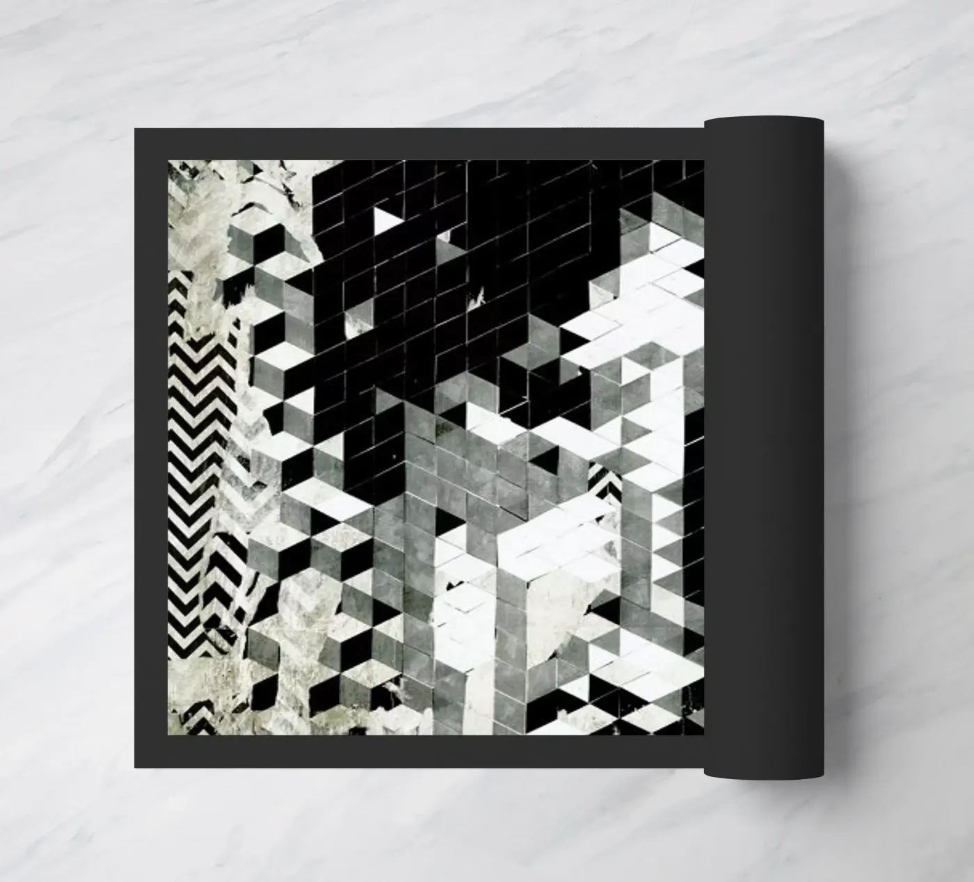 Cube Head doormat by Famous When Dead