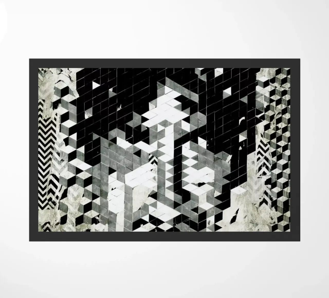 Cube Head Fußmatte von Famous When Dead