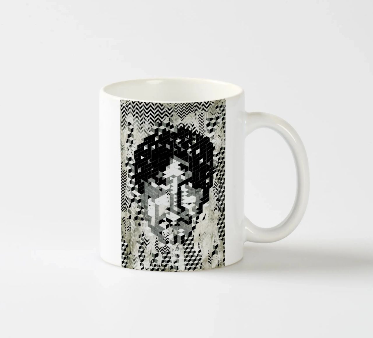 Cube Head tazza in ceramica da Famous When Dead