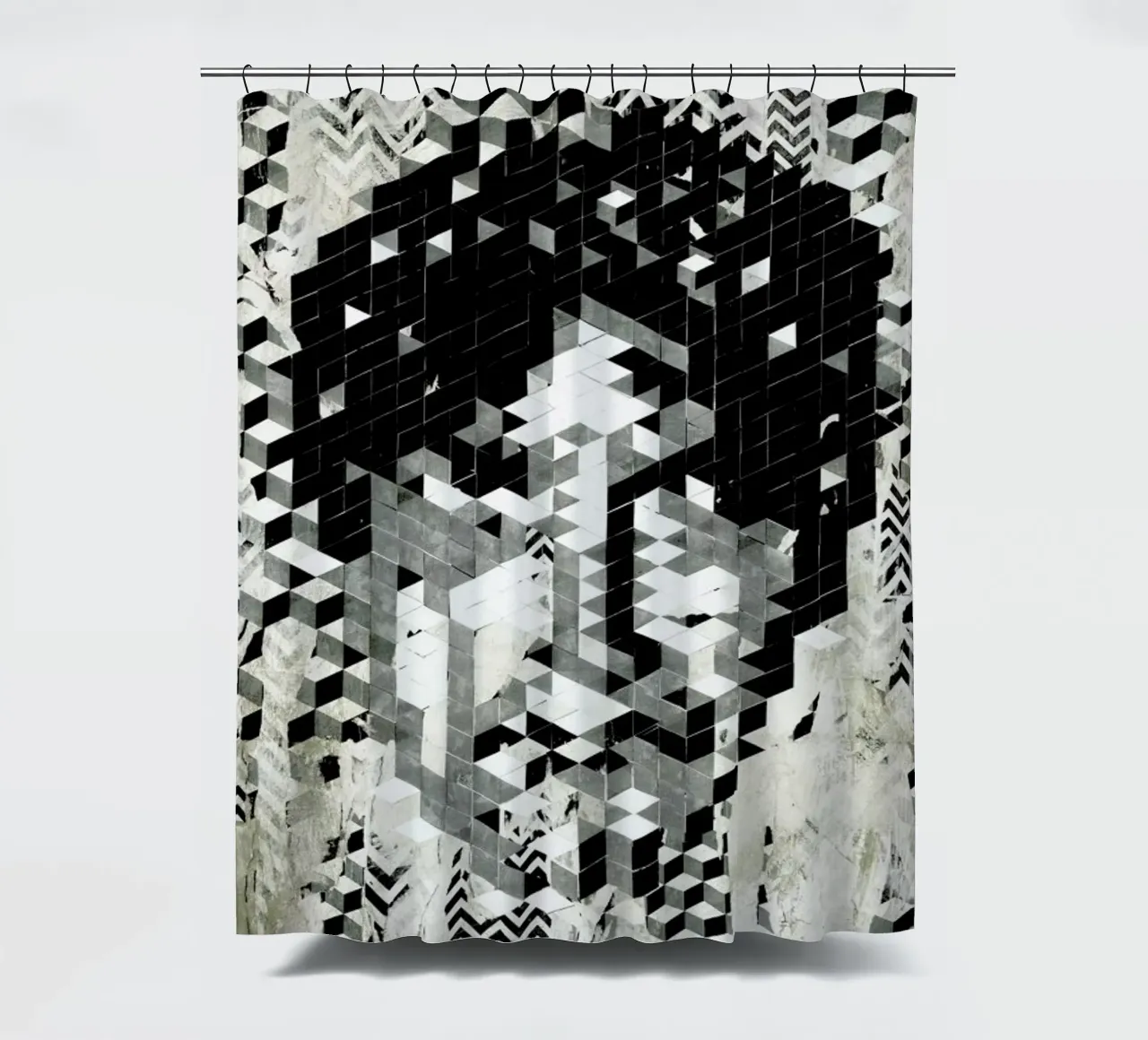 Cube Head tenda da doccia da Famous When Dead