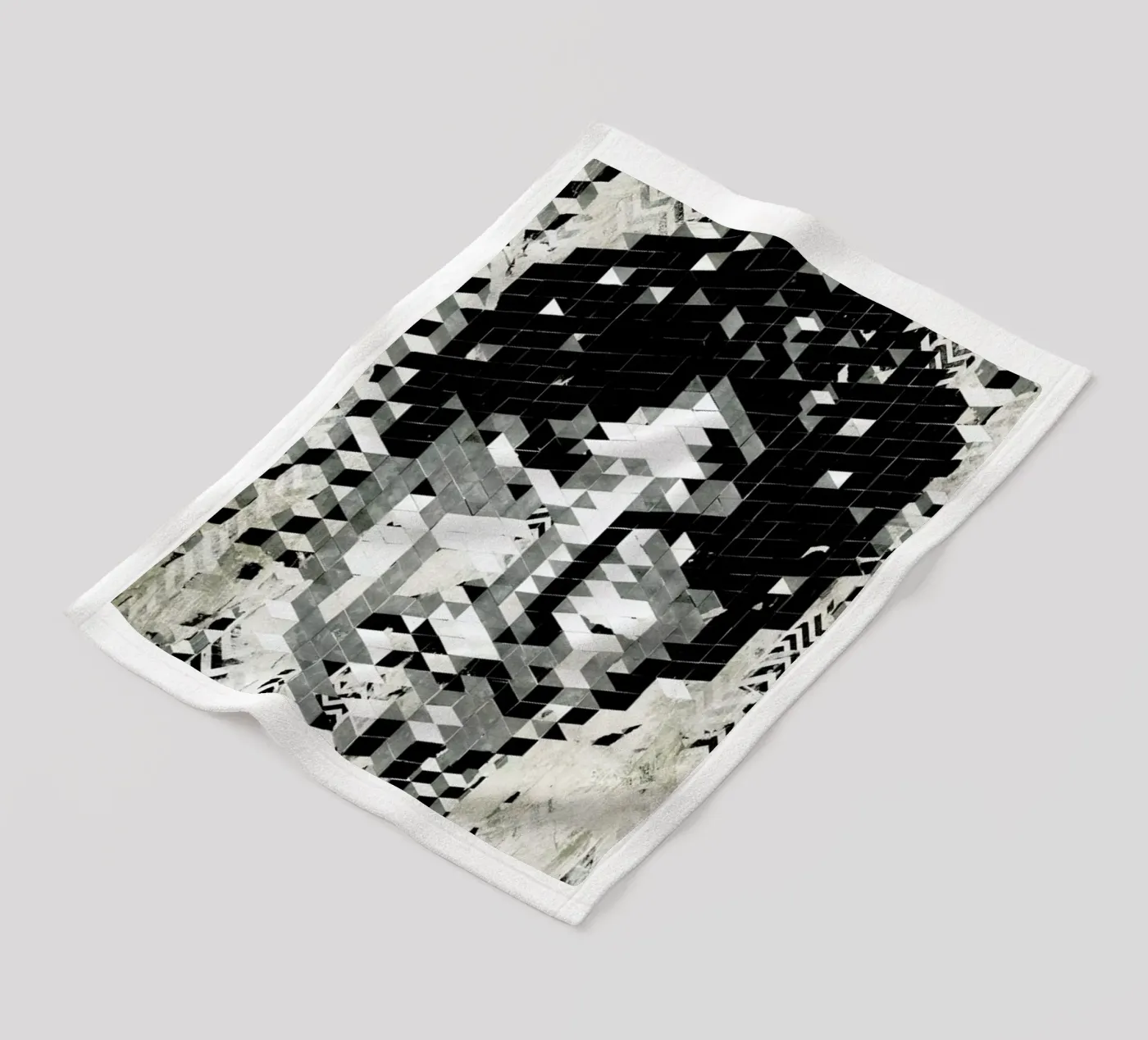 Cube Head fleece blanket by Famous When Dead