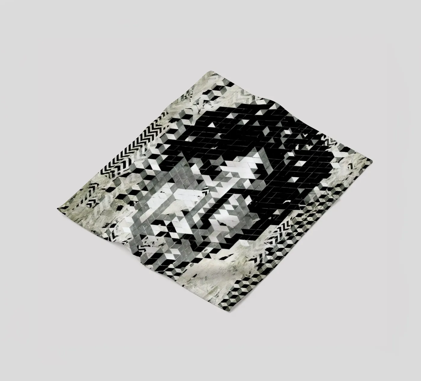 Cube Head fleece blanket by Famous When Dead