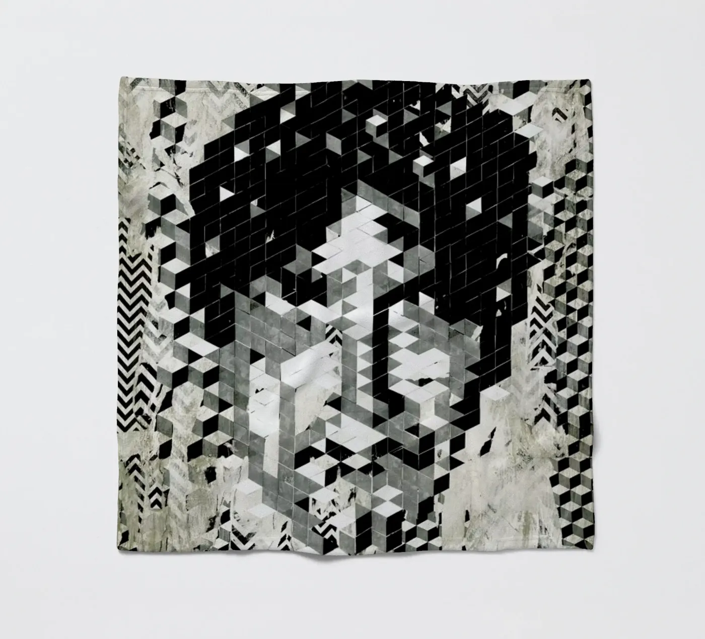 Cube Head fleecedeken van Famous When Dead