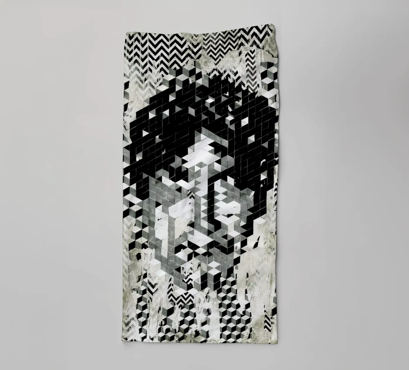 Cube Head Handtuch von Famous When Dead