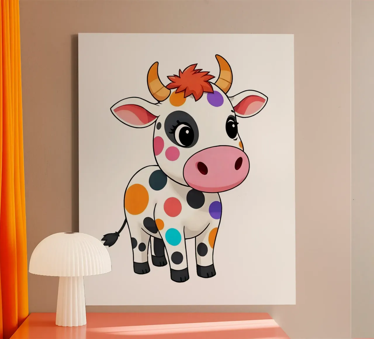 KUh_4a canvas met Baklijst van Tierisch bunt by LK