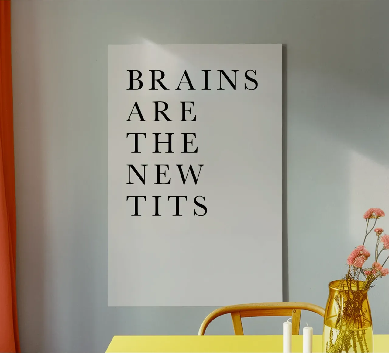 Brains Are the New Tits tela con Cornice a cassetta da Kubistika