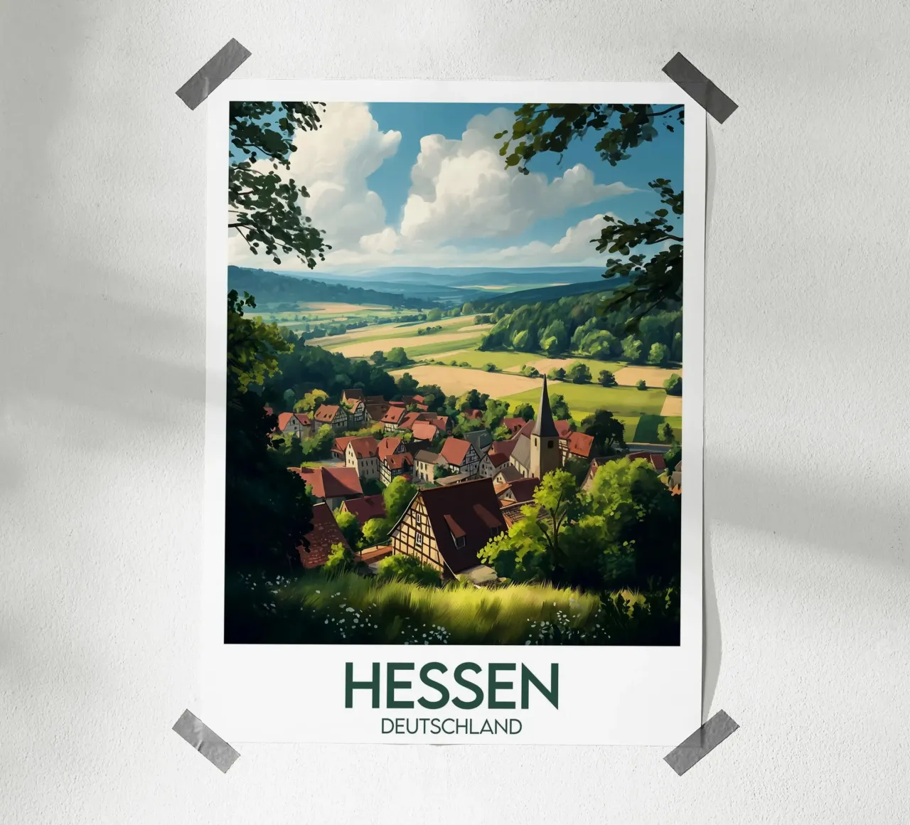 Affiche hesse poster con telaio in legno da Frame the World
