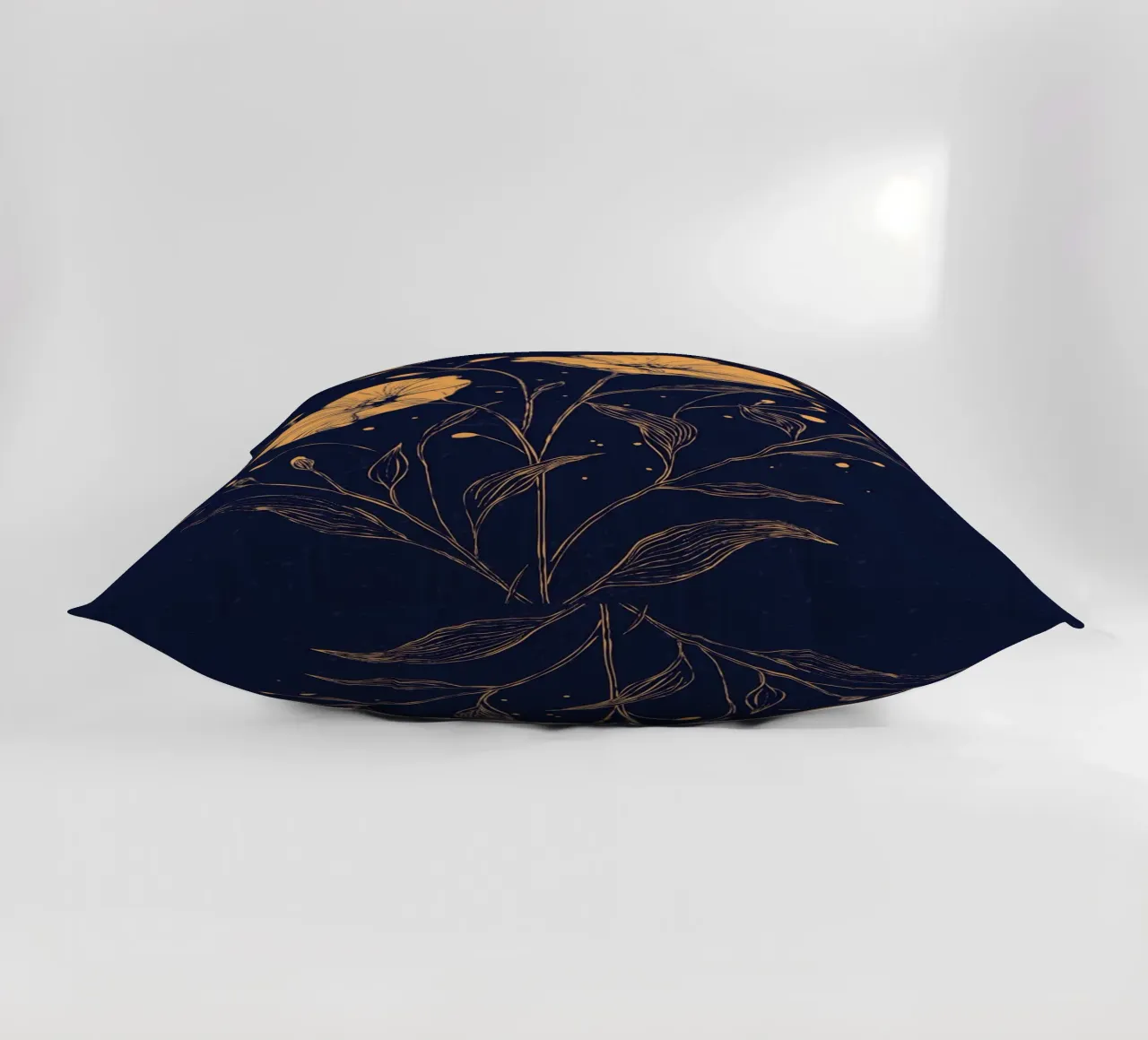Golden poppies on a deep blue background decorative cushion by pixelbull - medieval art and more