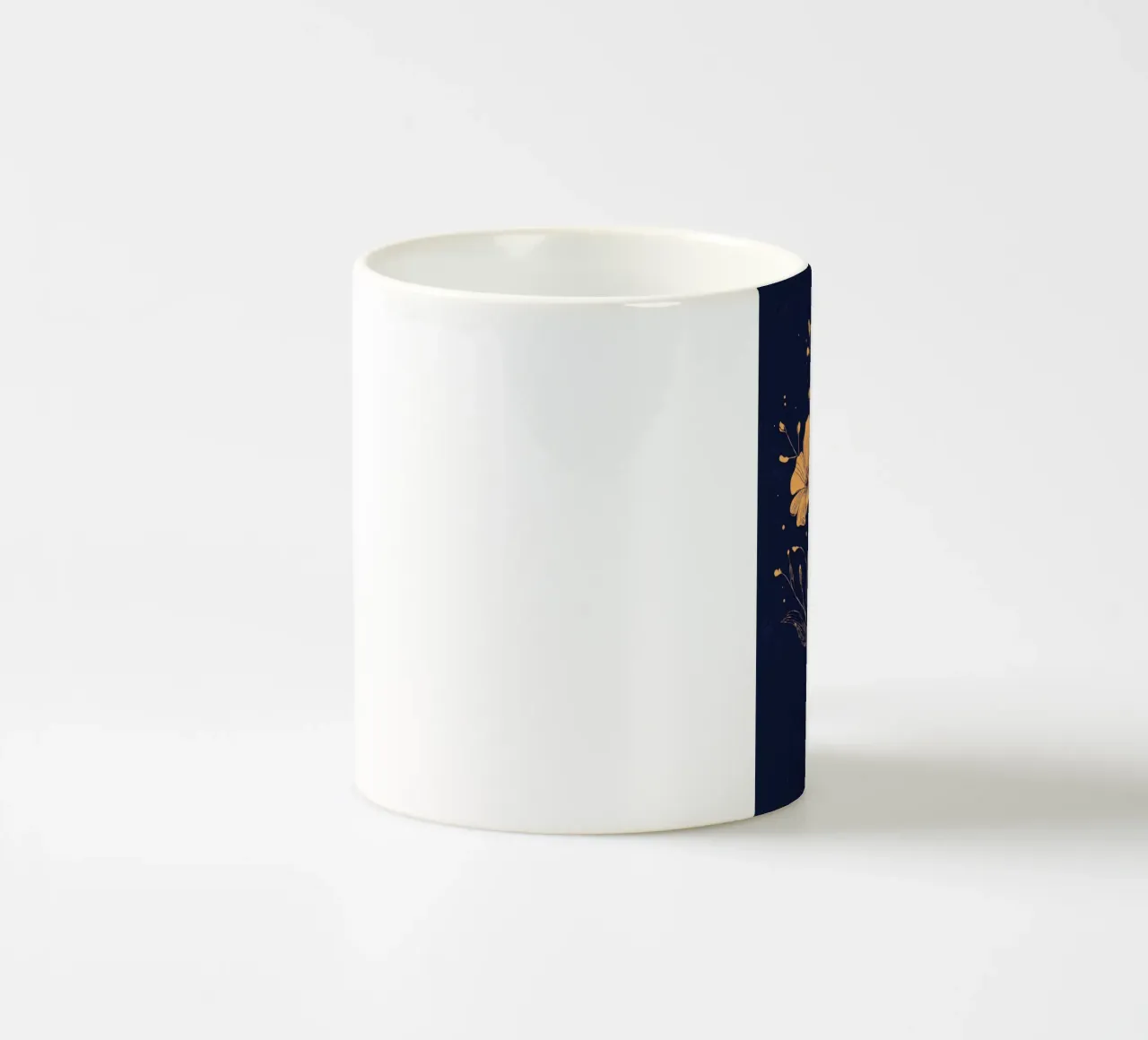 Papaveri dorati su sfondo blu intenso tazza in ceramica da pixelbull - medieval art and more