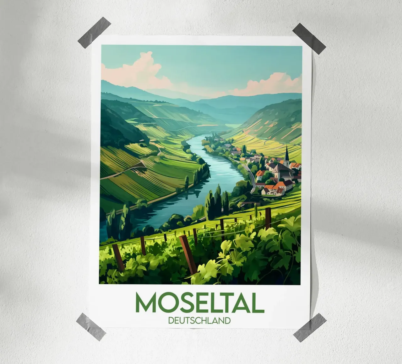Affiche moselle poster con telaio in legno da Frame the World