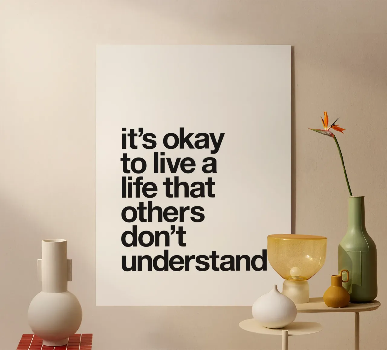 Va bene vivere una vita che gli altri non capiscono plexiglass da THE MOTIVATED TYPE