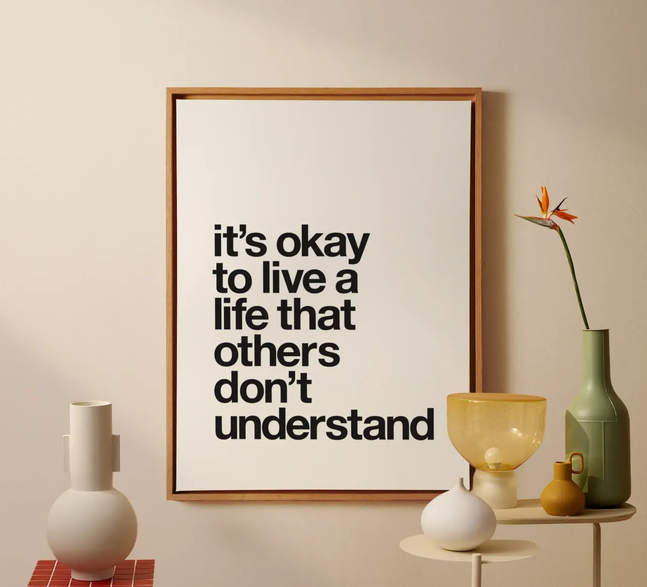 Va bene vivere una vita che gli altri non capiscono tela da THE MOTIVATED TYPE