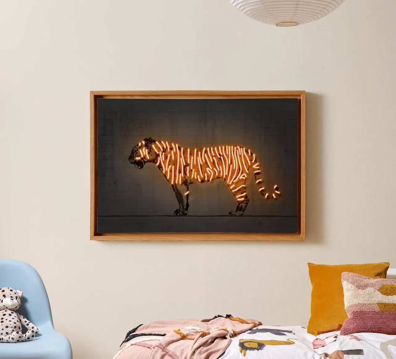 Tiger canvas with Floater frame by Octavian