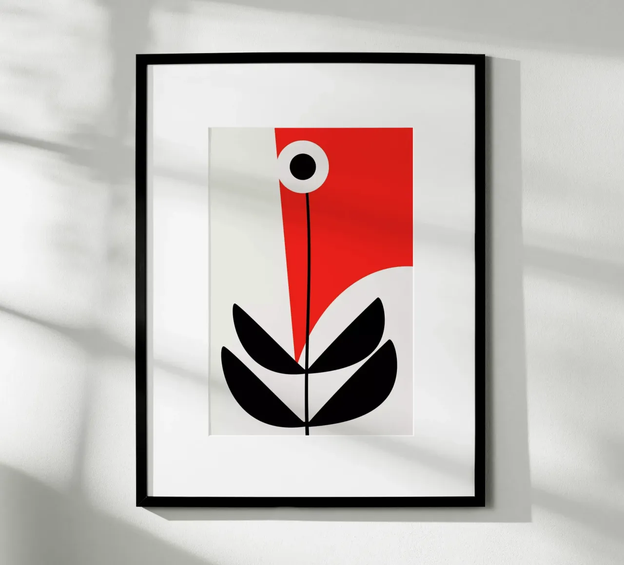 Geometric Plant No. 3 poster con telaio in legno da Kubistika