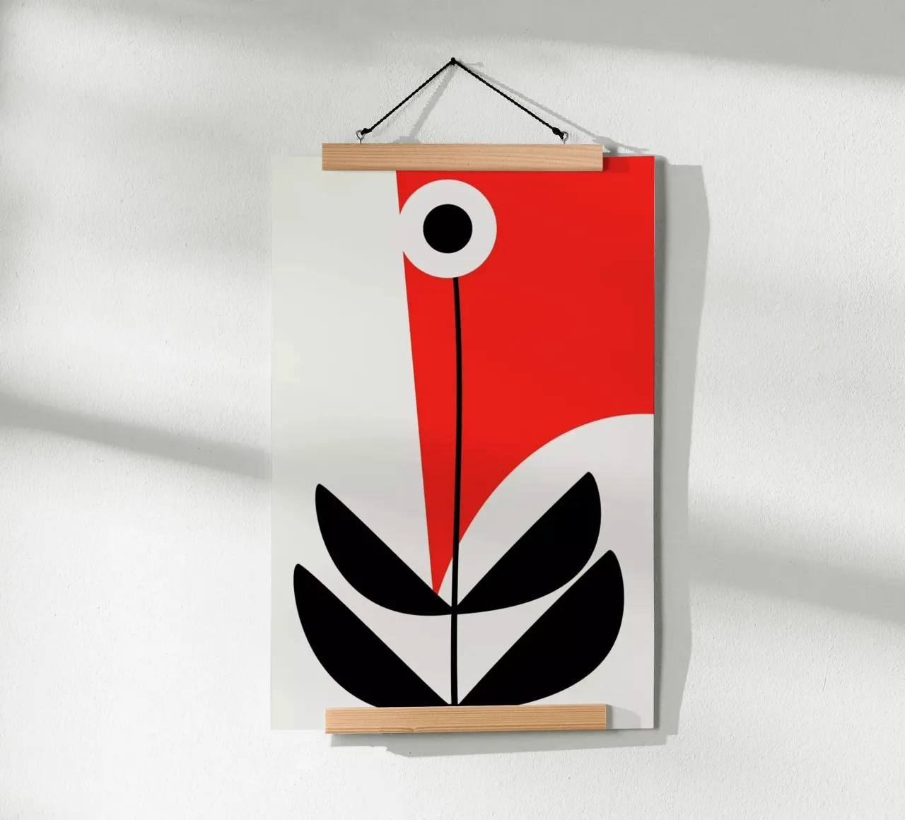 Geometric Plant No. 3 poster con telaio in legno da Kubistika