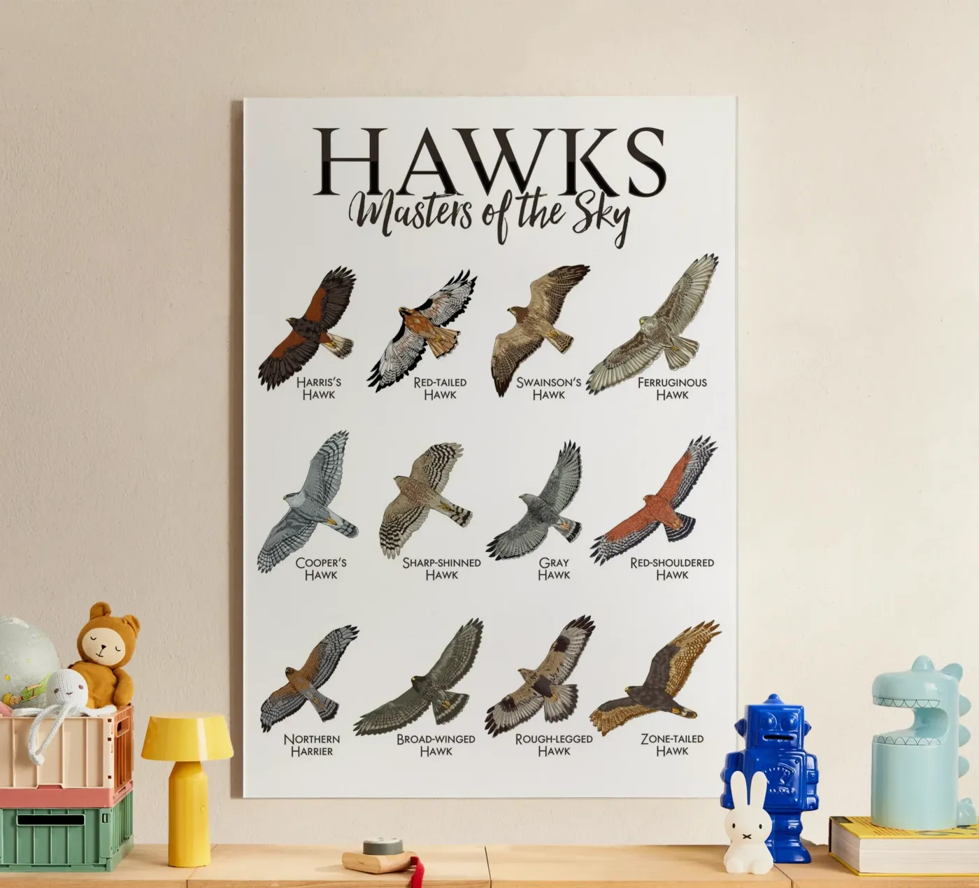 Hawks and falcons plexiglas de pixelbull - medieval art and more
