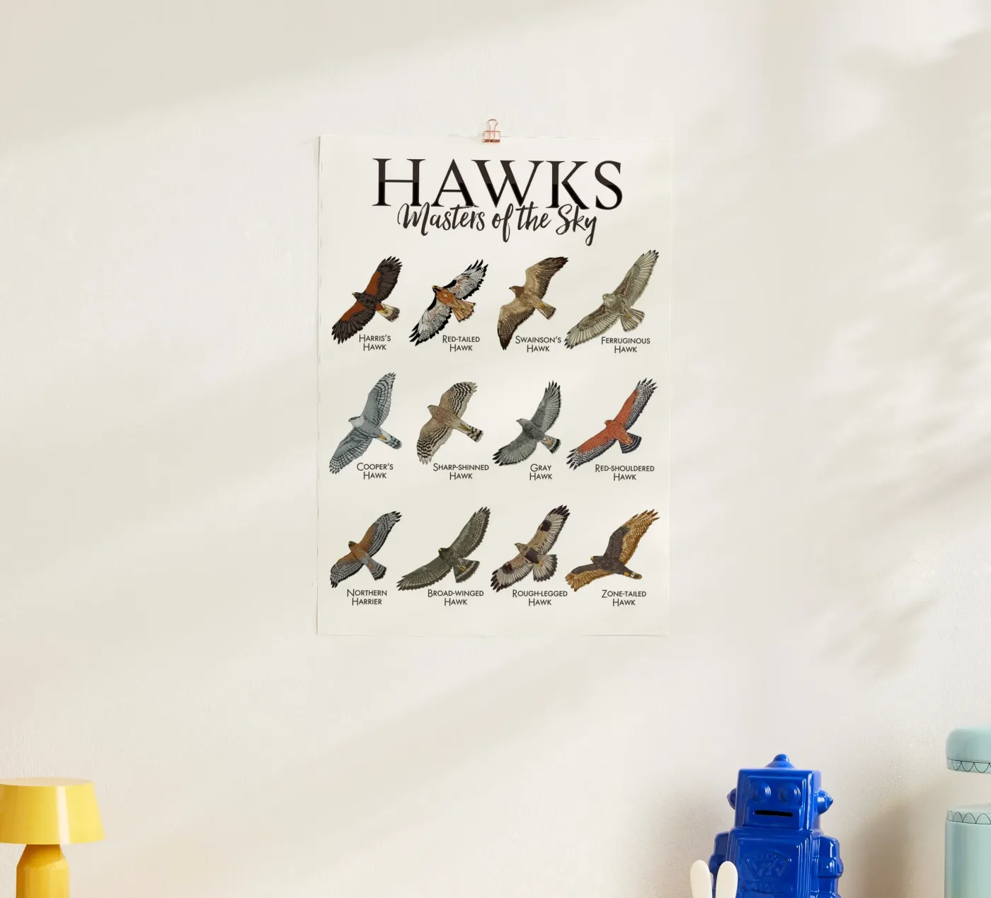 Hawks and falcons poster da pixelbull - medieval art and more