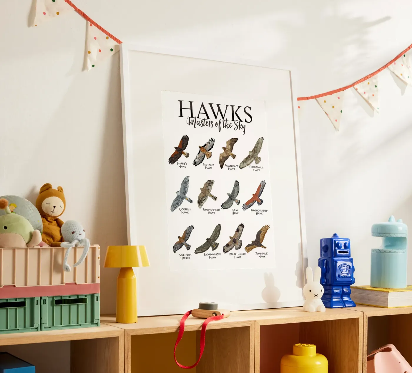 Hawks and falcons poster da pixelbull - medieval art and more