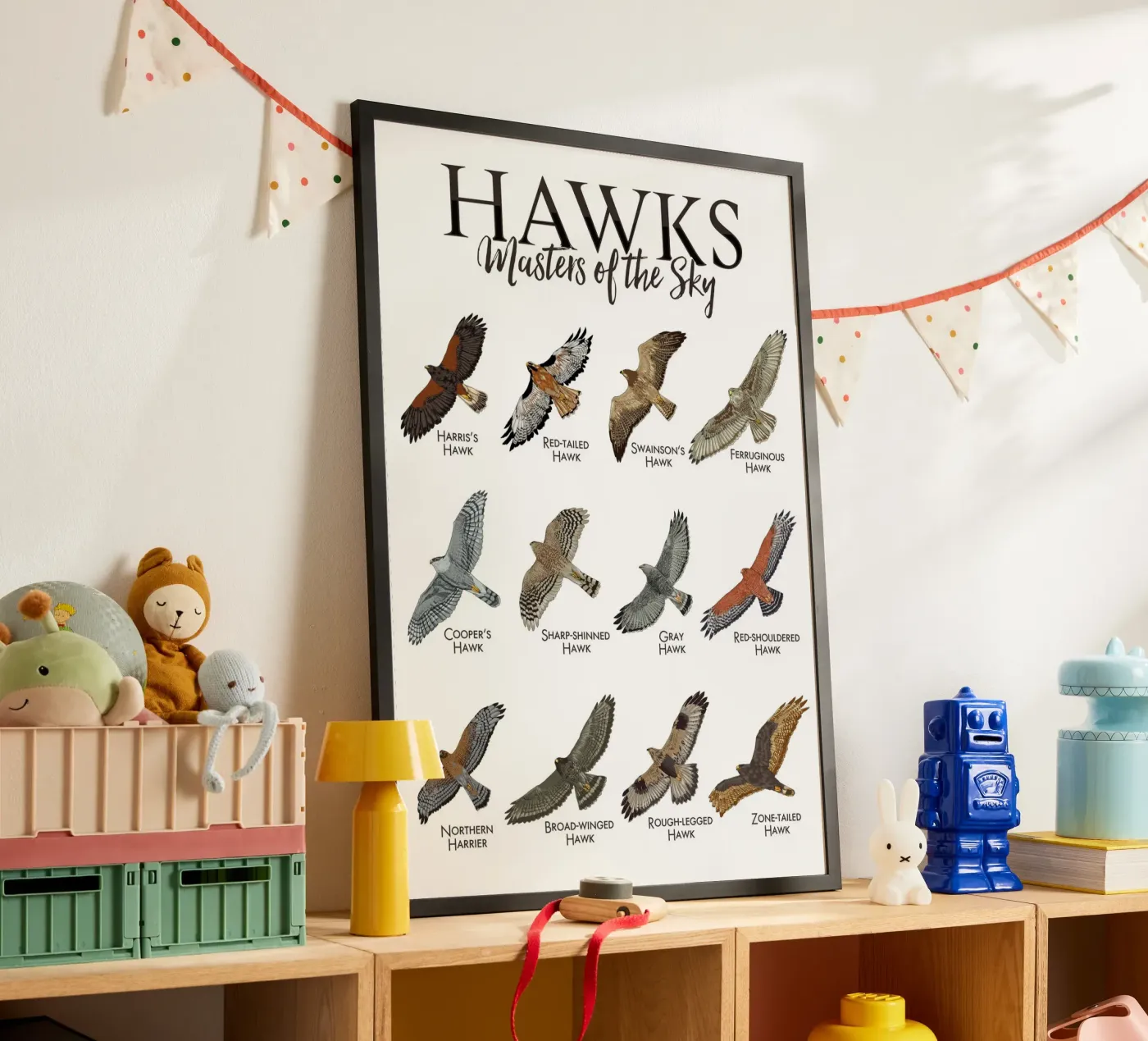 Hawks and falcons poster da pixelbull - medieval art and more