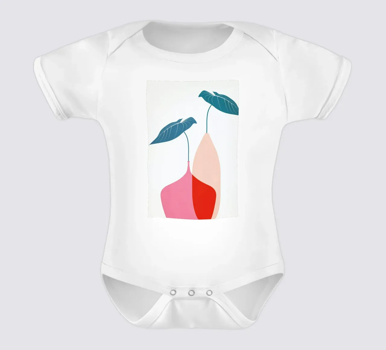 Scandinavian Bouquet body neonato maniche corte da Kubistika
