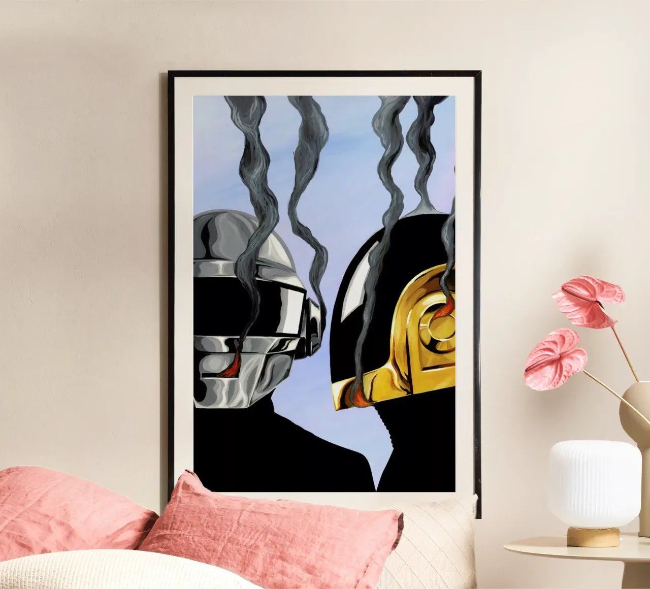 Daft Punk Deux poster con telaio in legno da Famous When Dead