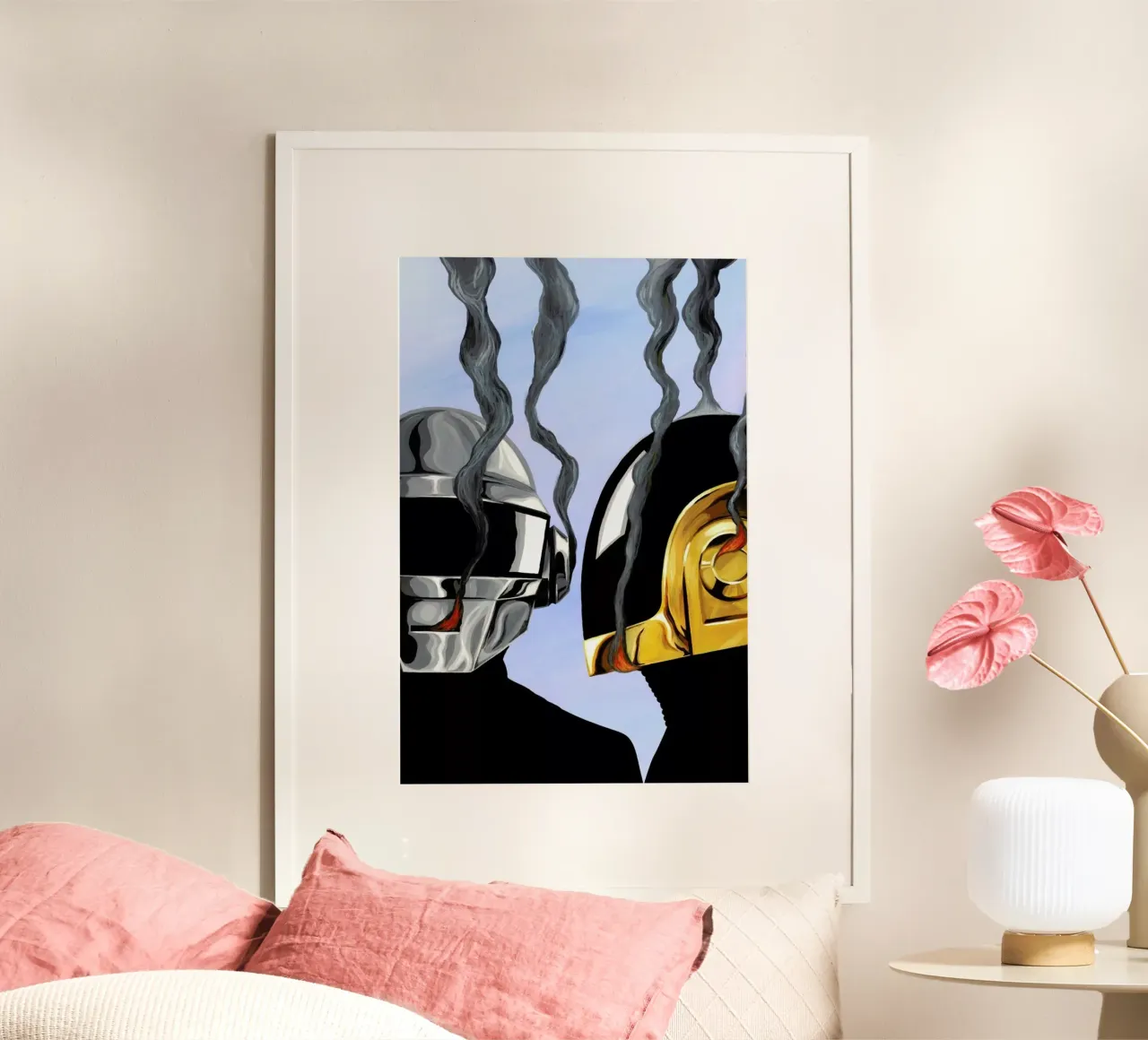 Daft Punk Deux poster con telaio in legno da Famous When Dead