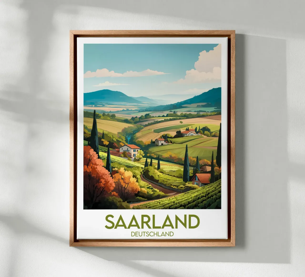 Affiche saarland tela con Cornice a cassetta da Frame the World