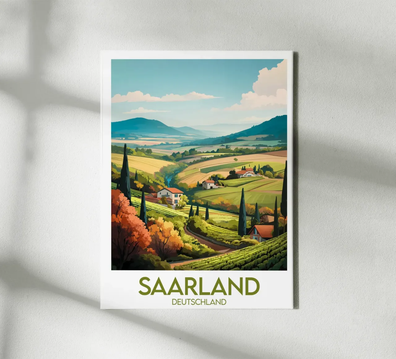 Affiche saarland tela con Cornice a cassetta da Frame the World