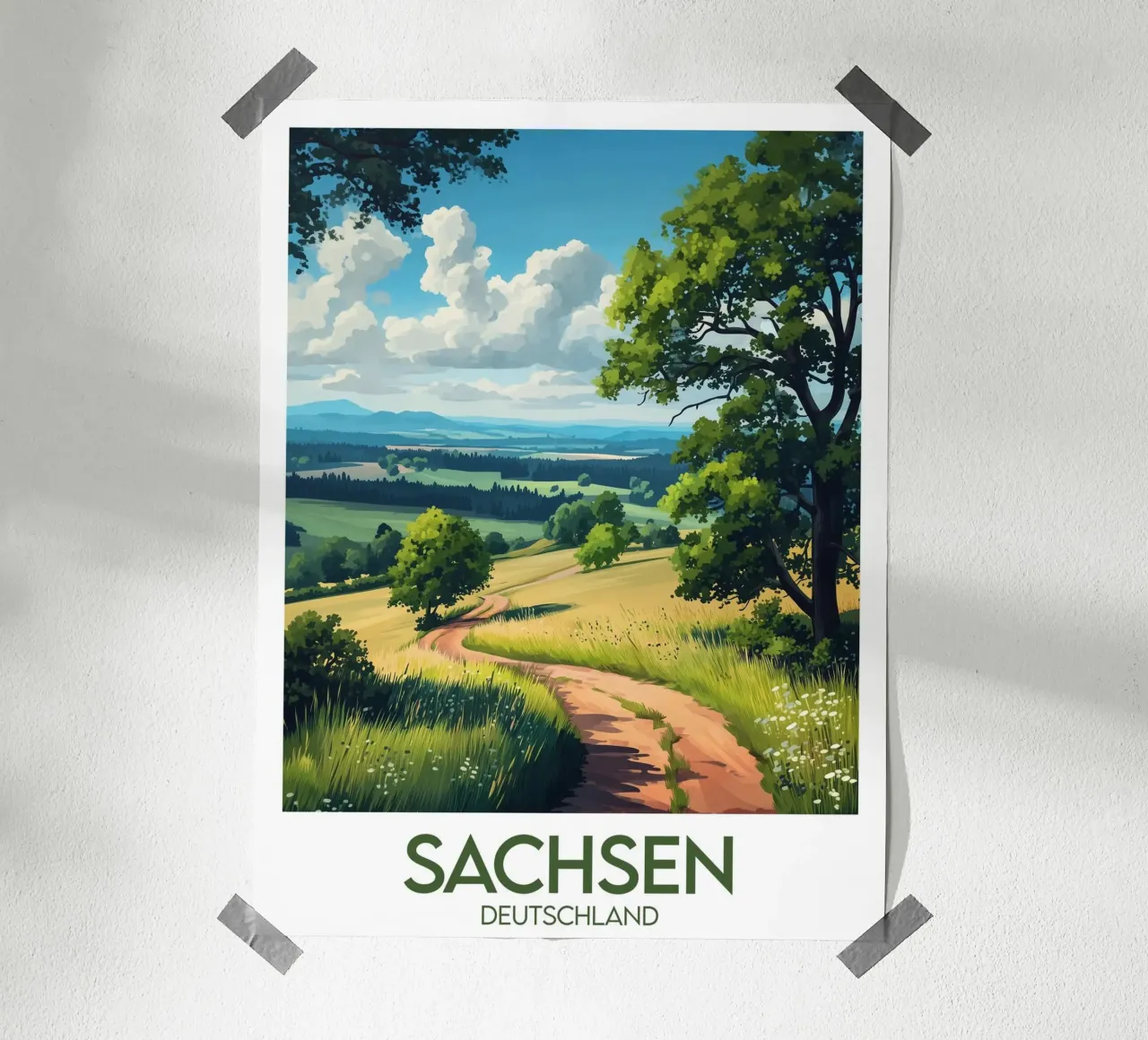 Affiche sachsen poster con telaio in legno da Frame the World