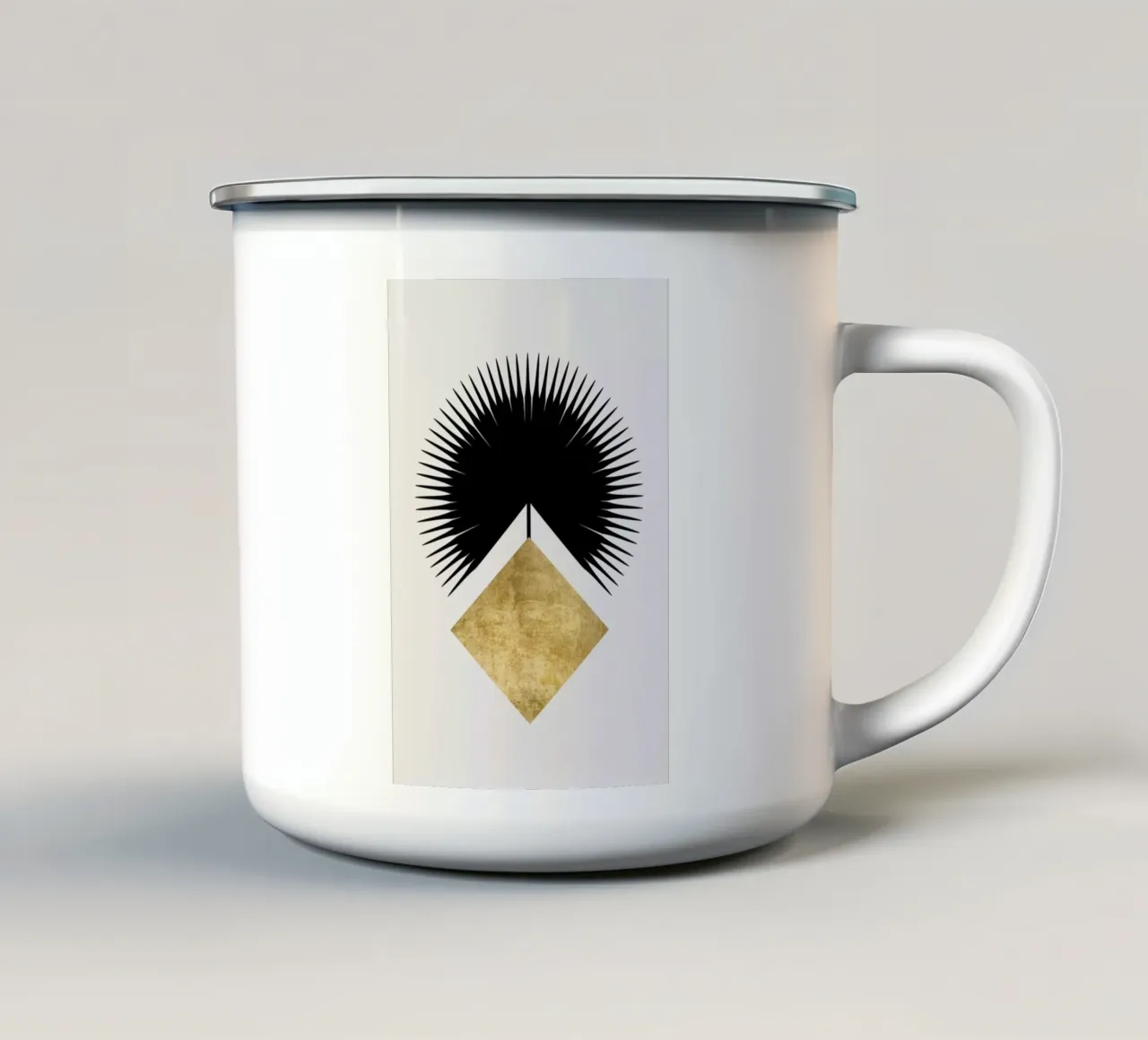Shape No. 14 Emaille Tasse von Kubistika