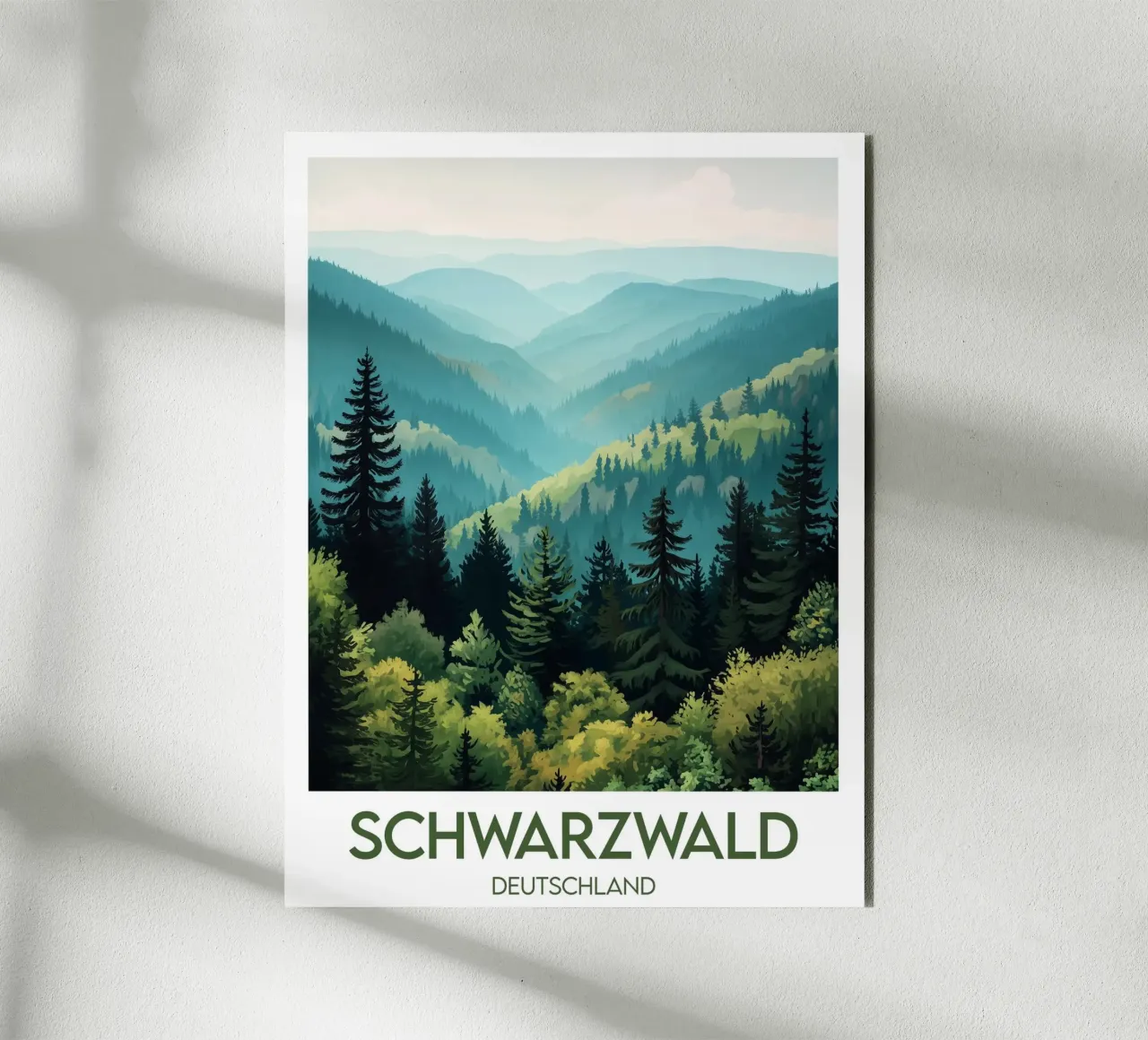 Poster della foresta nera alluminio dibond da Frame the World