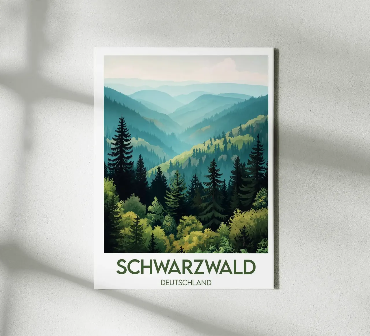 Poster della foresta nera tela con Cornice a cassetta da Frame the World