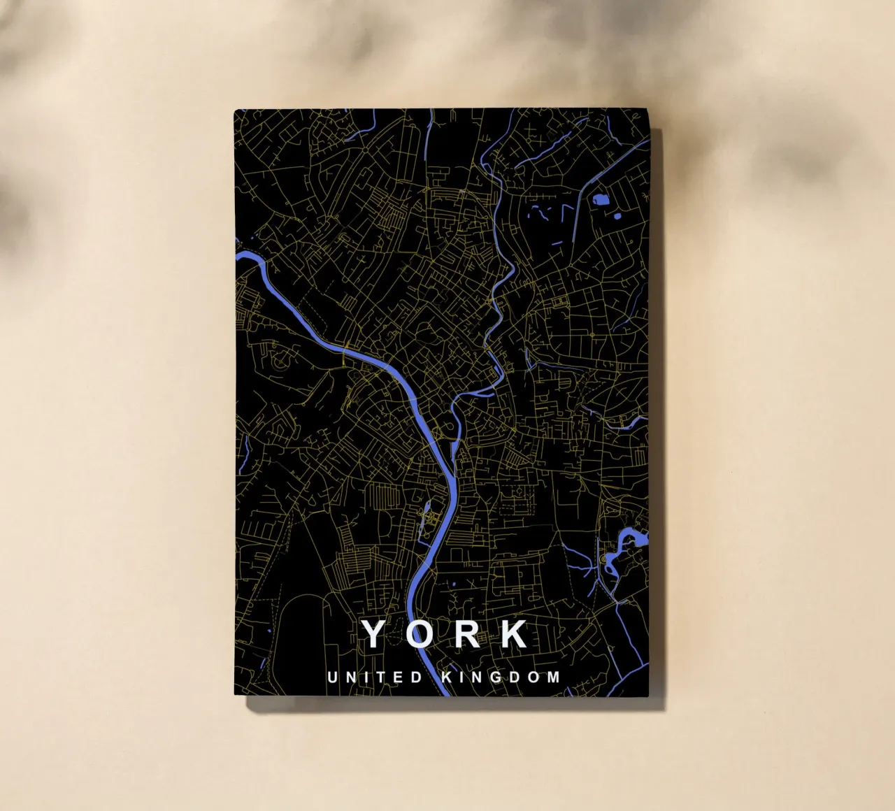 Mappa della città di York Regno Unito nero e oro diario da Cartographers Library