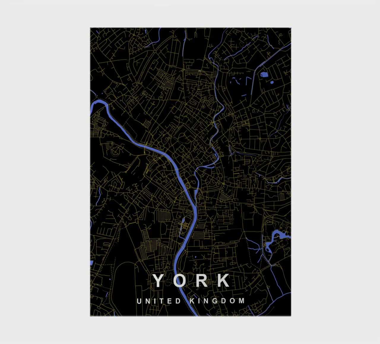 Mappa della città di York Regno Unito nero e oro diario da Cartographers Library