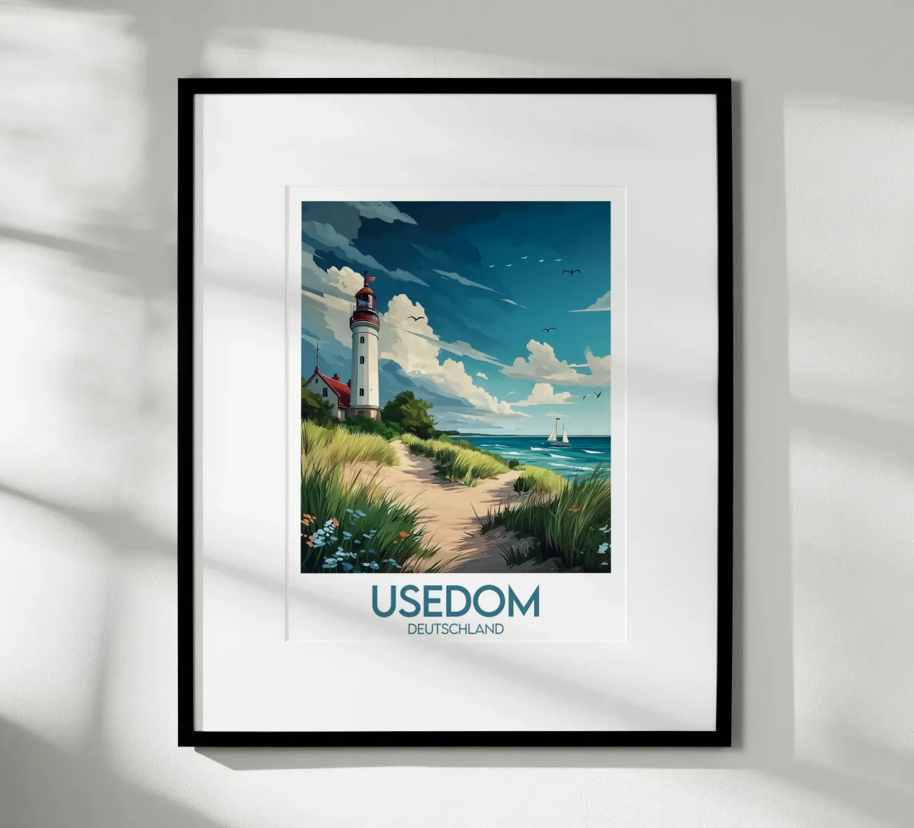 Affiche usedom poster con telaio in legno da Frame the World