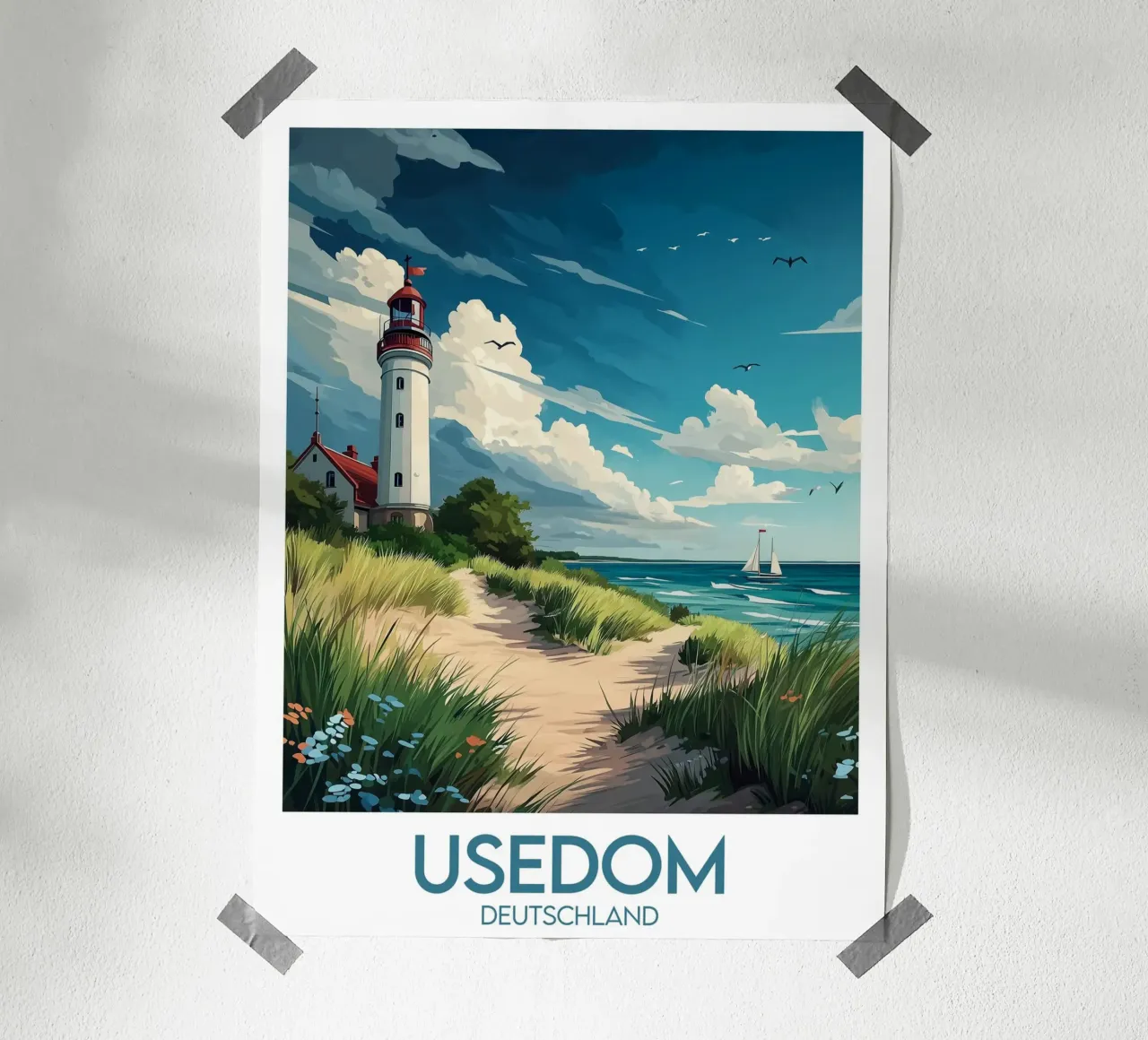 Affiche usedom poster con telaio in legno da Frame the World
