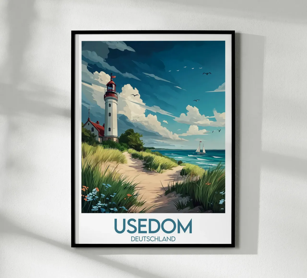 Affiche usedom poster con telaio in legno da Frame the World